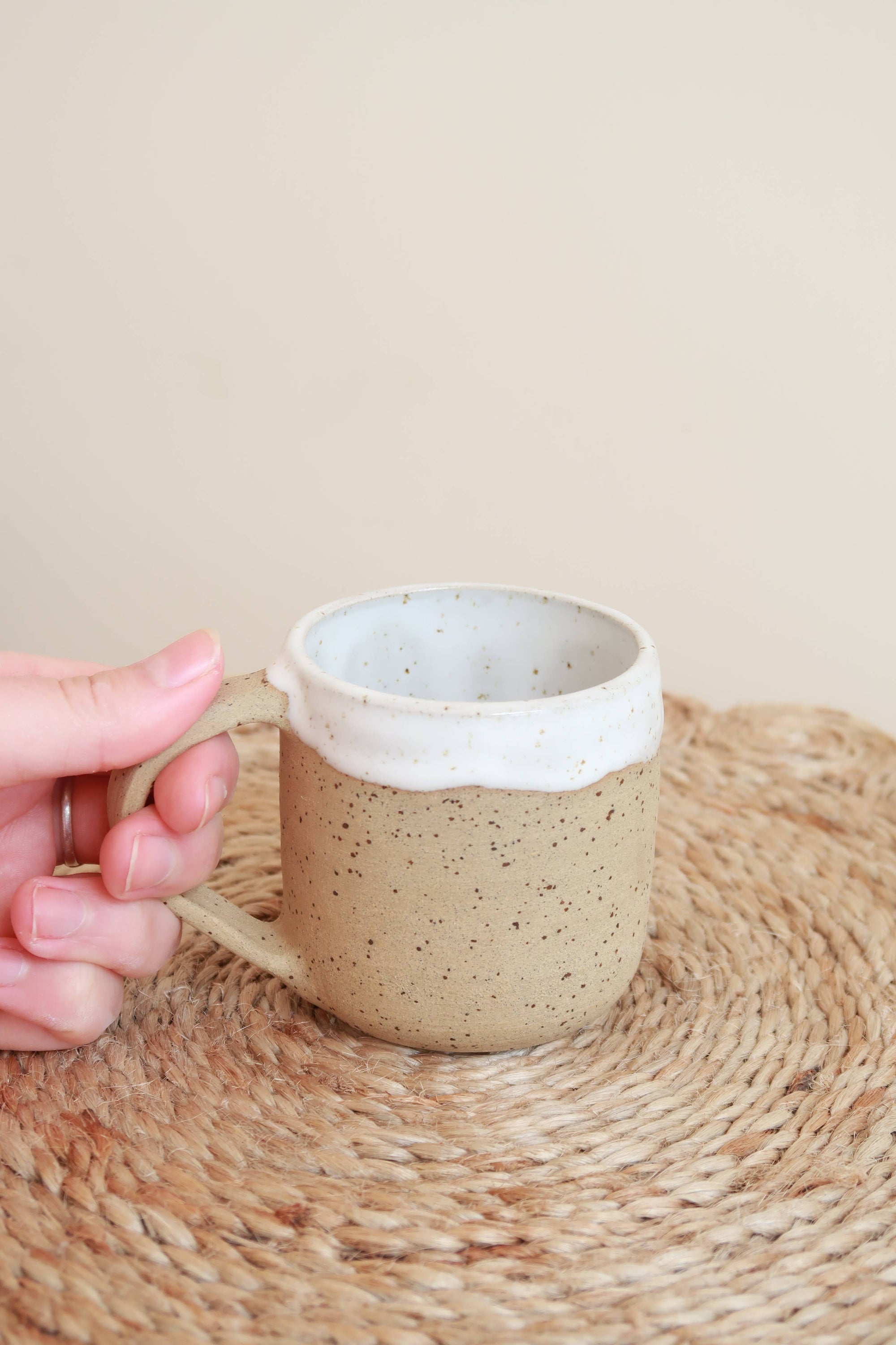 Handmade Ceramic Espresso Mug - Speckled Raw Clay