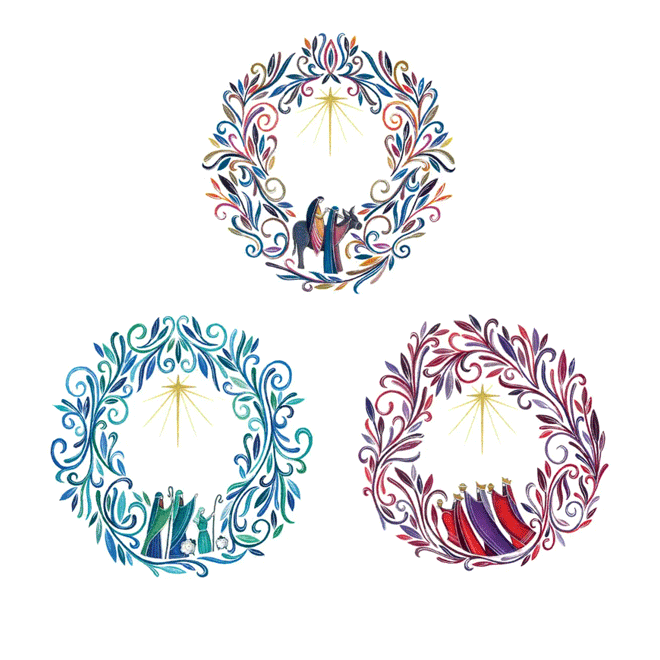 Christmas Wreaths (20 cards, 4 designs)